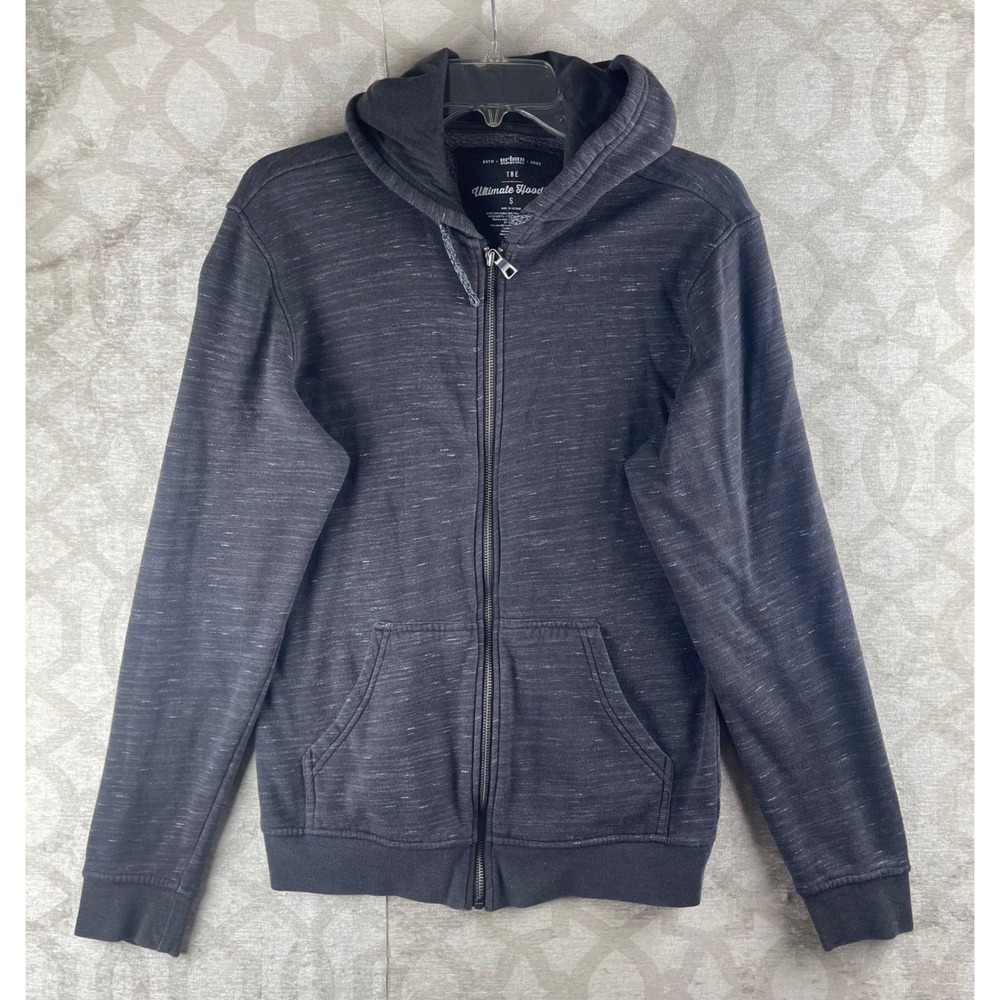 Urban Pipeline The Ultimate Hoodie Mens Small Gray Full Zip Marled Sweatshirt